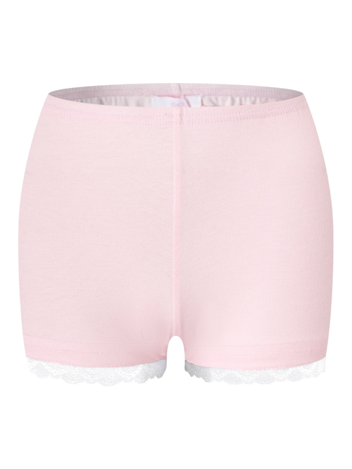 Basic Pink Safety Shorts (White Lace)