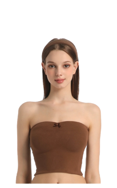 Brown Pilate Princess Ruched Tube Top