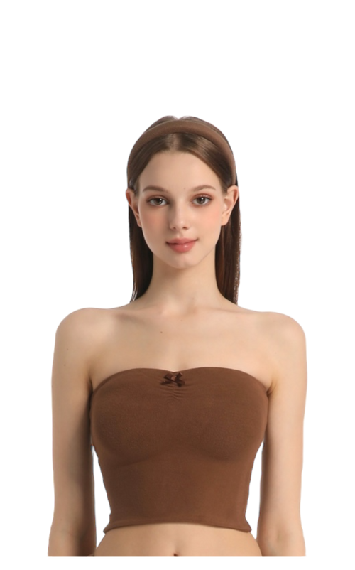 Brown Pilate Princess Ruched Tube Top