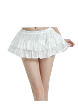 Diamond Fairy Dust Sequin Mini Skirt + Petticoat (White)