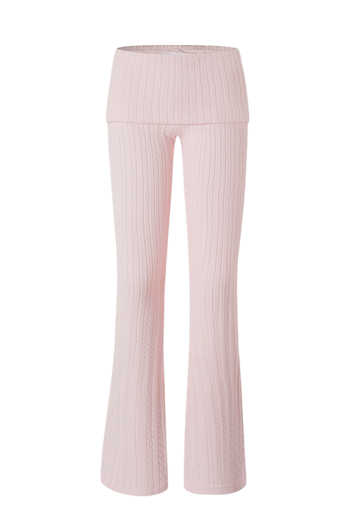 Colette Cable Knit Fold‑Over Pants 