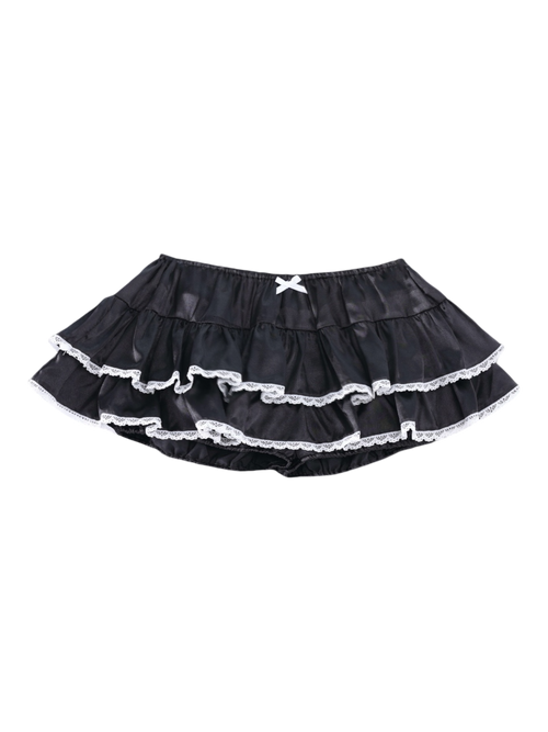 Satin Romance Mini Skirt (Black)