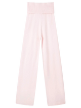 That Girl Rib Knit Fold Over Straight Leg Pants (Baby Pink)