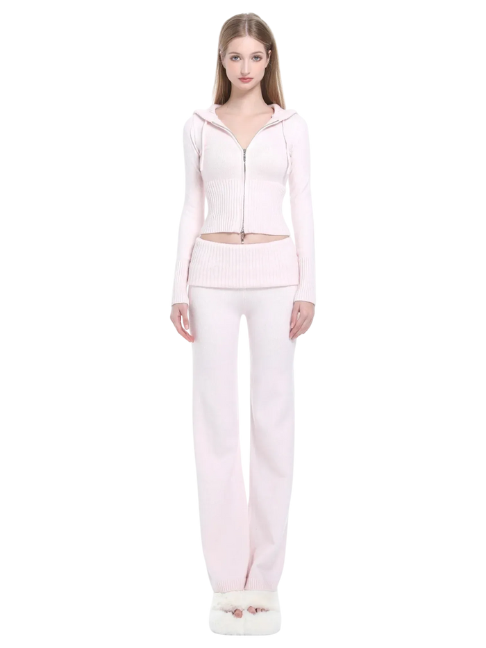 That Girl Rib Knit Set (Baby Pink)