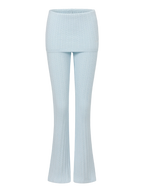 Colette Cable Knit Fold‑Over Pants  (Ice Blue)