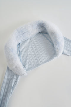 My True Form Fawn Fur Bolero Cardigan (Snow Blue)
