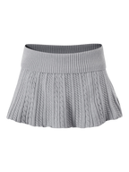 Cozy Cloud Cable Knit Mid-Rise Skirt (Grey)