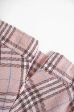 Girly Plaid Pleated High Rise Skirt (Pink)