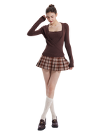 Colette cable knit set in brown, balletcore matching set by Angel Ruche