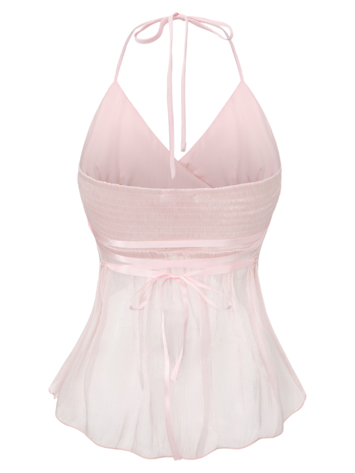 Pirouette Babydoll Wrap Top (Sequin Pink)