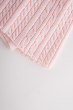 Strawberry Milk Cable Knit Fold Over Mid-Rise Skirt (Pink)
