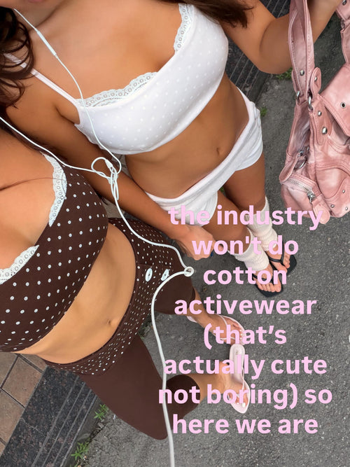 Whimsy Doll Cotton Polka Active Bralette(Pink)