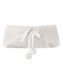 Sugar Pom Fur Pullover Cape (White)